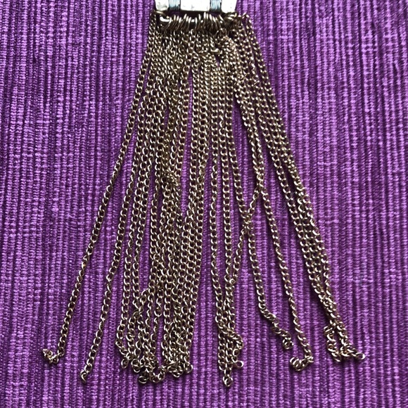 Gold Fringe Necklace NWOT - Picture 3 of 6